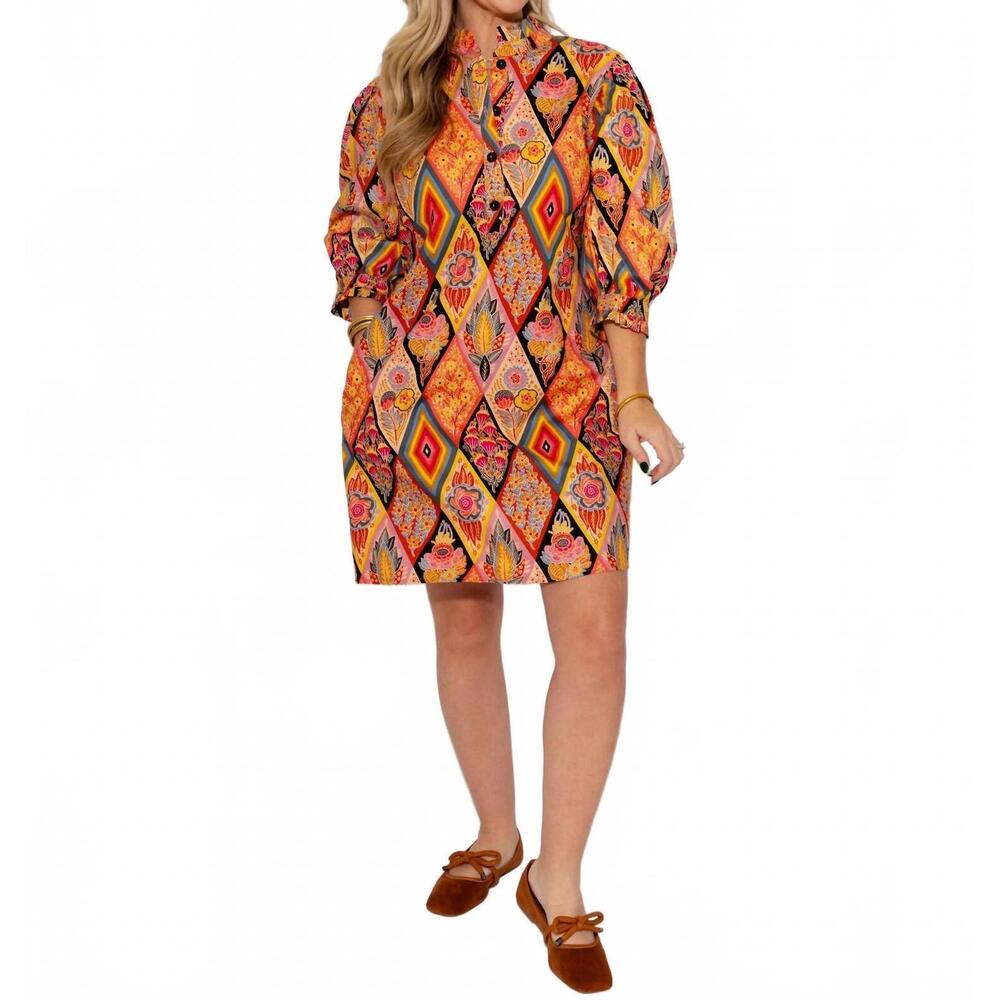 NEW IVY JANE back tie dress in orange - Picture 2 of 6